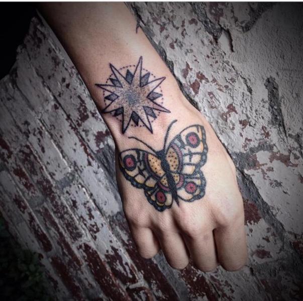 North Star Butterfly tattoo by Hidden Moon Tattoo