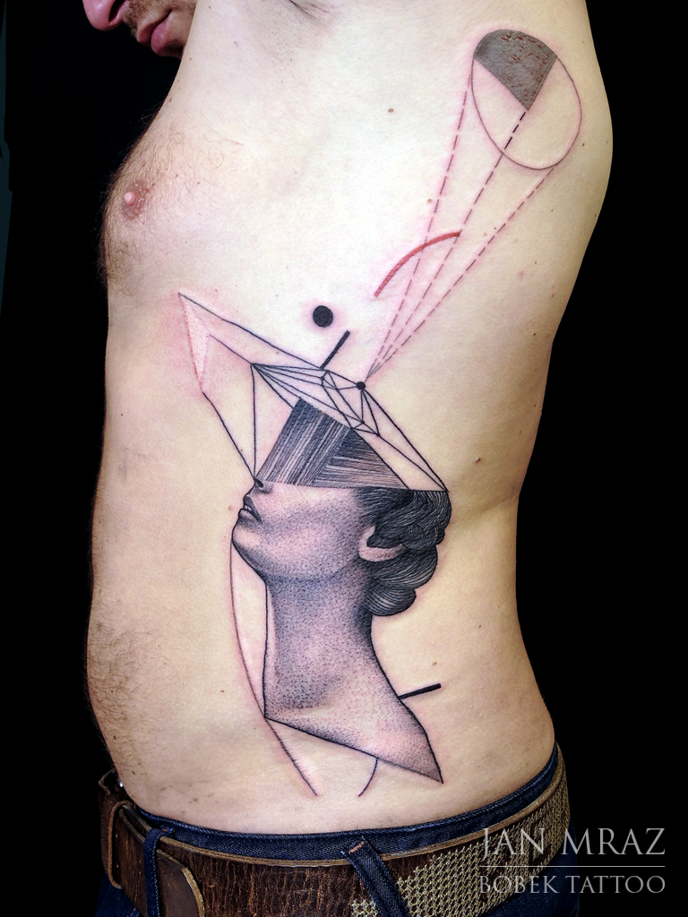 Women Head Abstract tattoo by Jan Mràz