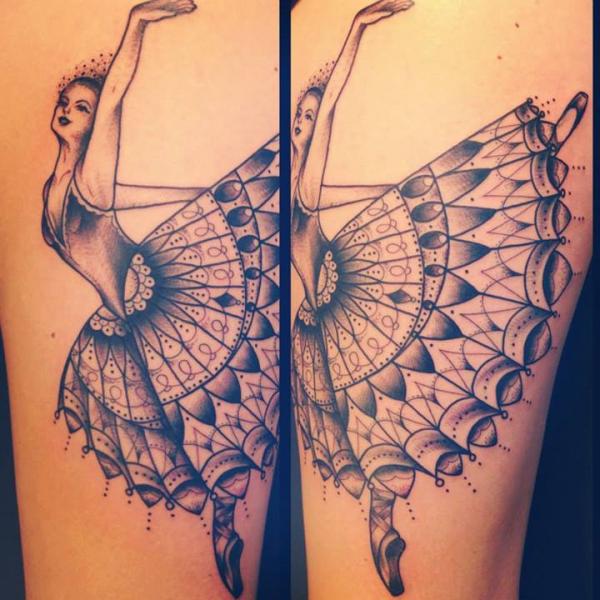 Ballerina Baroque tattoo by Sarah B Bolen