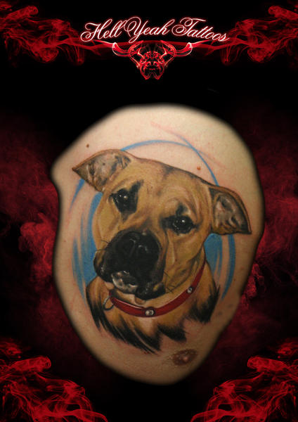 Best Pal Dog Realistic tattoo by Hellyeah Tattoos