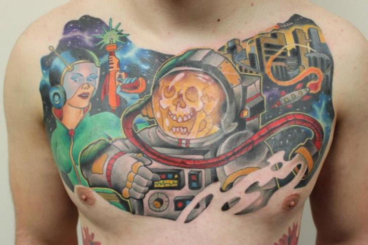 Dead Astronaut New School tattoo by Tantrix Body Art