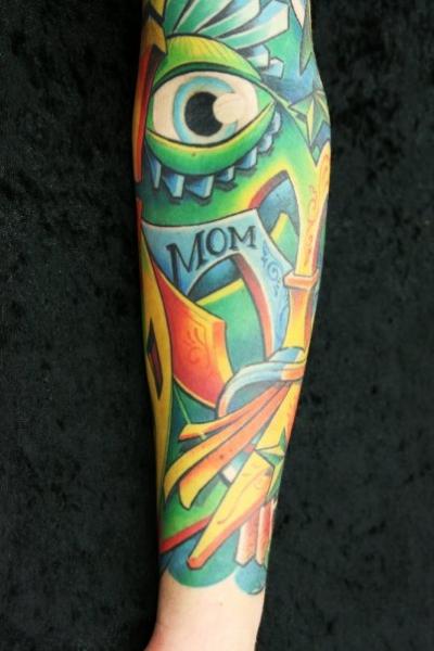 Green Abstraction Eye tattoo by Skin Deep Art