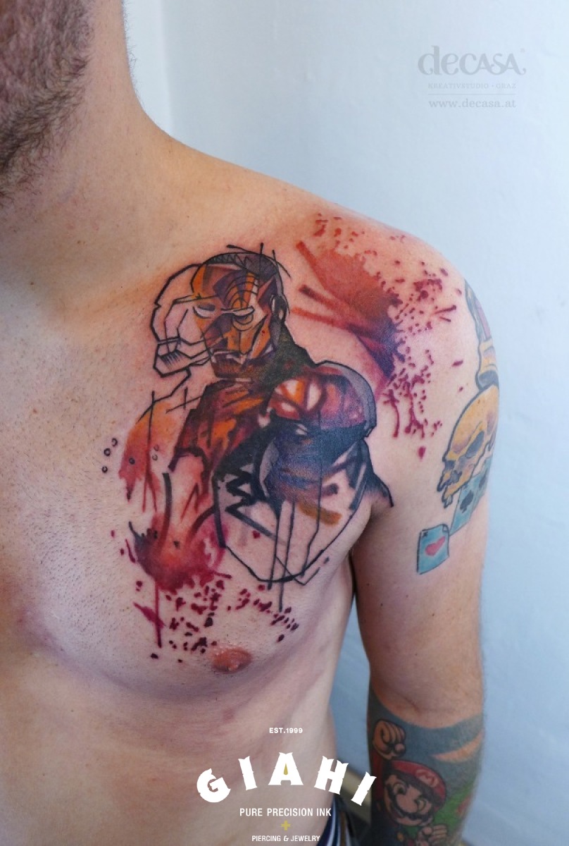 Iron Man tattoo by Carola Deutsch