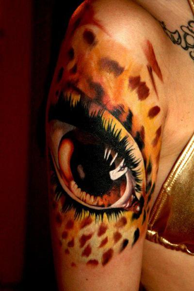 Leopard Realistic Eye tattoo by Piranha Tattoo Supplies
