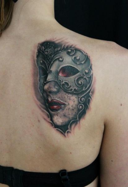 Masquarade Mask tattoo by Skin Deep Art