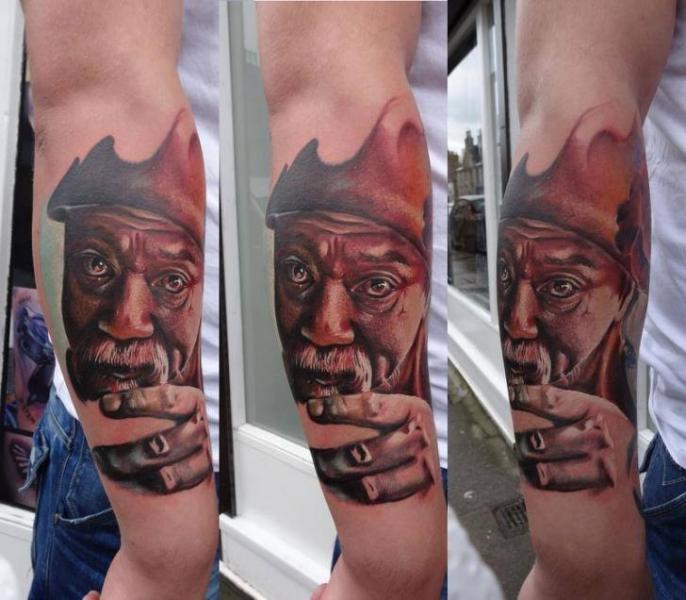 Mustache Old Man tattoo by Piranha Tattoo Supplies