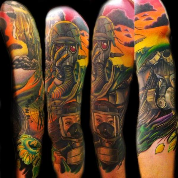 Nuclear War People tattoo sleeve by Transcend Tattoo