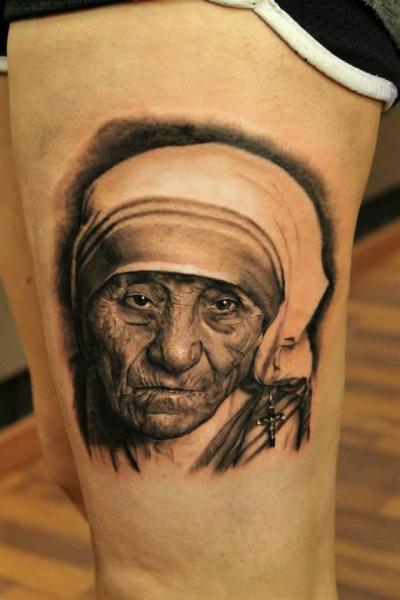 Portrait Maria Tereza tattoo by Georgi Kodzhabashev