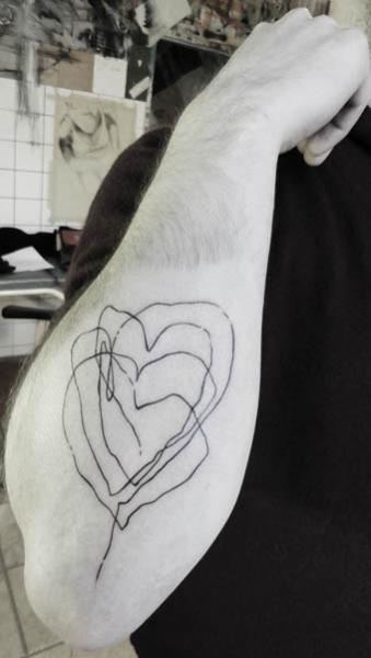 Primitive Heart tattoo by Julia Rehme