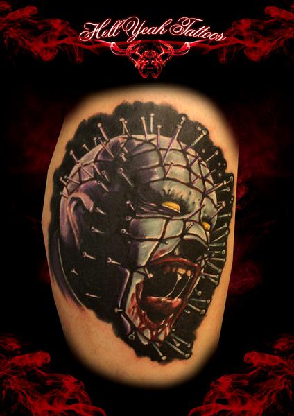 Realistic Screaming Hellraiser tattoo by Hellyeah Tattoos