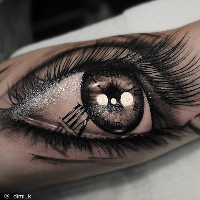 Really Detailed Eye tattoo on Arm