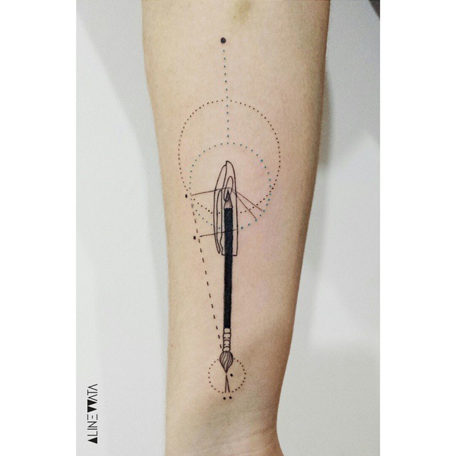 Round Dots Brushes Arm tattoo
