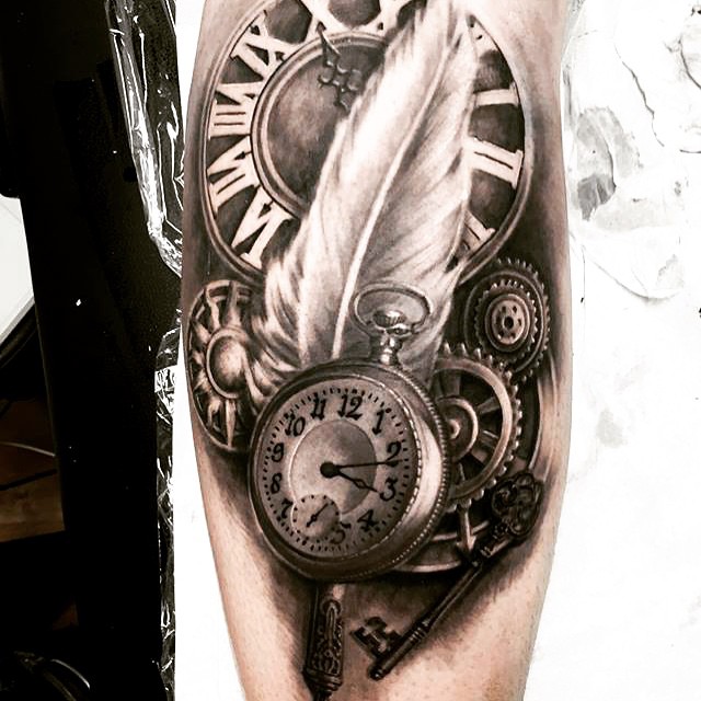 Clockwork Graphic Tattoo