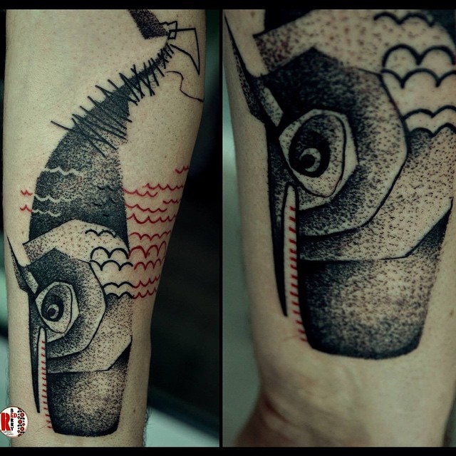 Dotwork Whale Tattoo on Arm