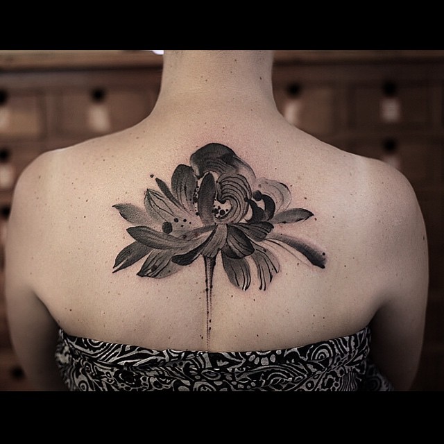 flower back tattoos