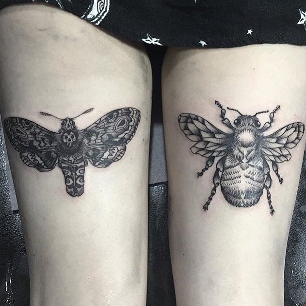 Bug Tattoos on Thigh