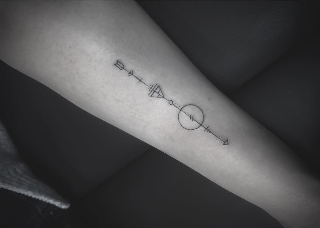 Geometry Arrow Tattoo on Arm