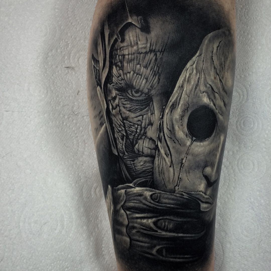 Monster Face Mask Tattoo