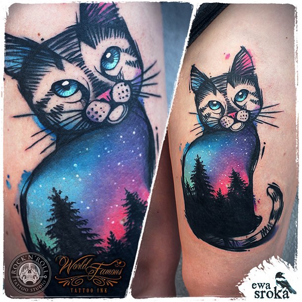 Star Cat Tattoo