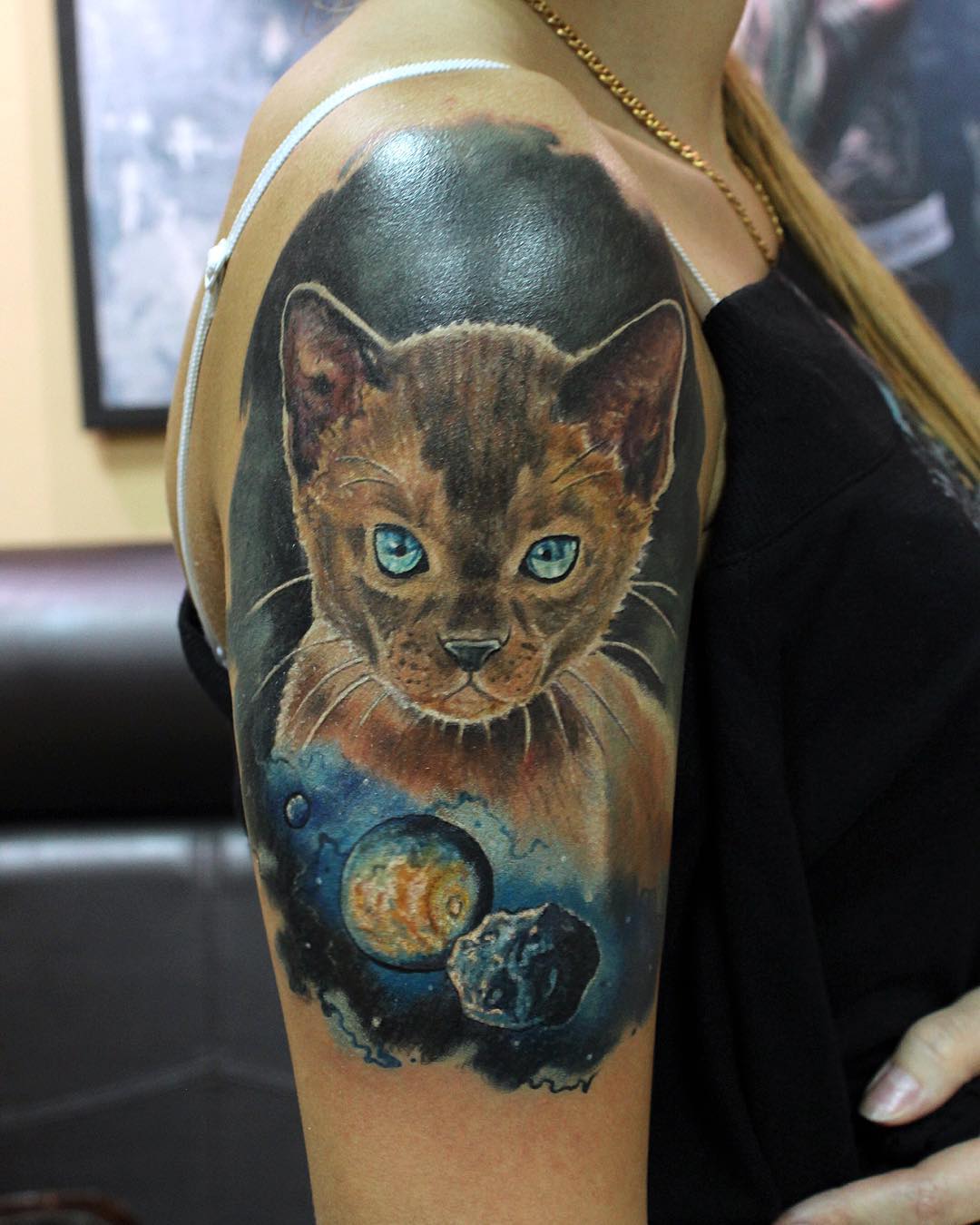 Open Space Cat Tattoo