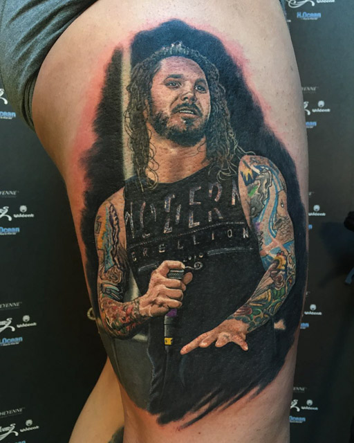 Tim Lambesis portrait tattoo