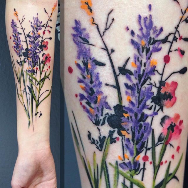 floral tattoo watercolor