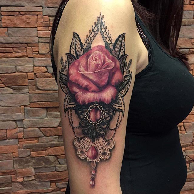 baroque tattoo rose