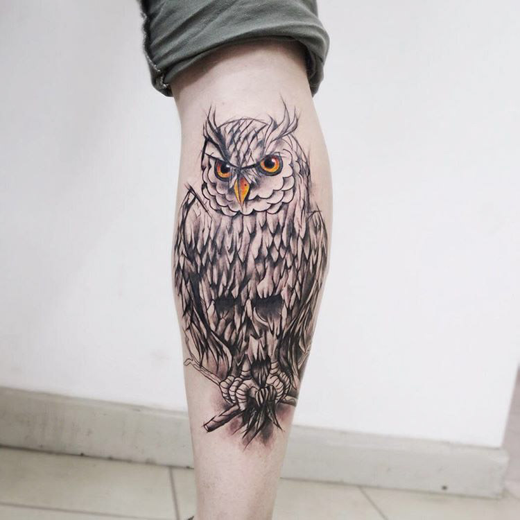 Evil Owl Tattoo by witold_walenski