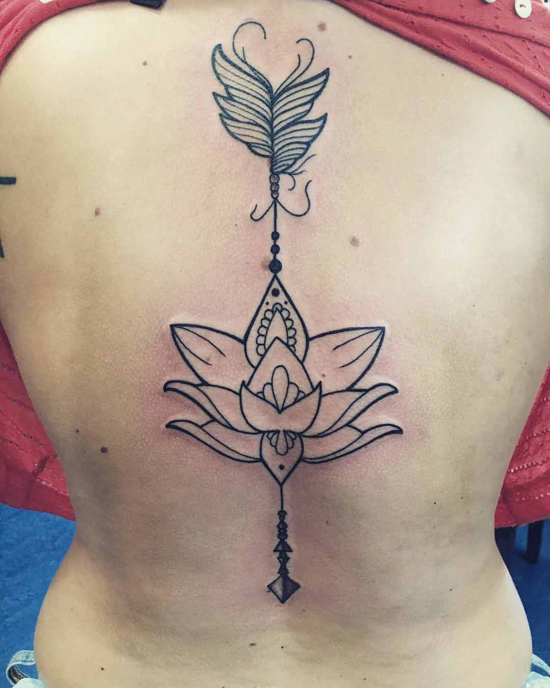 Lotus Tattoo Back by allinkeduptattoo