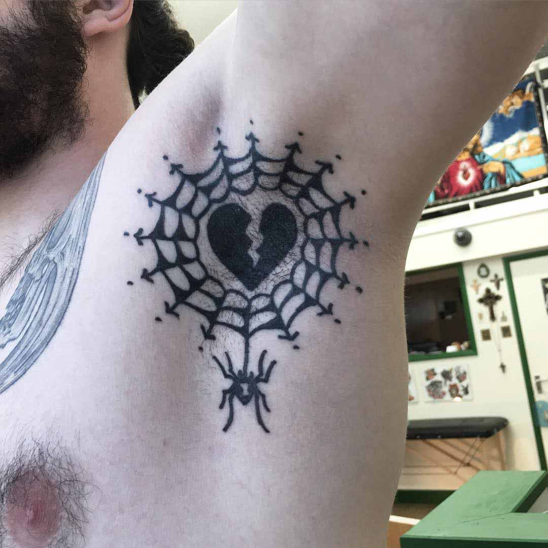 Spider Web Tattoo Design by b.rebelo_tattooer