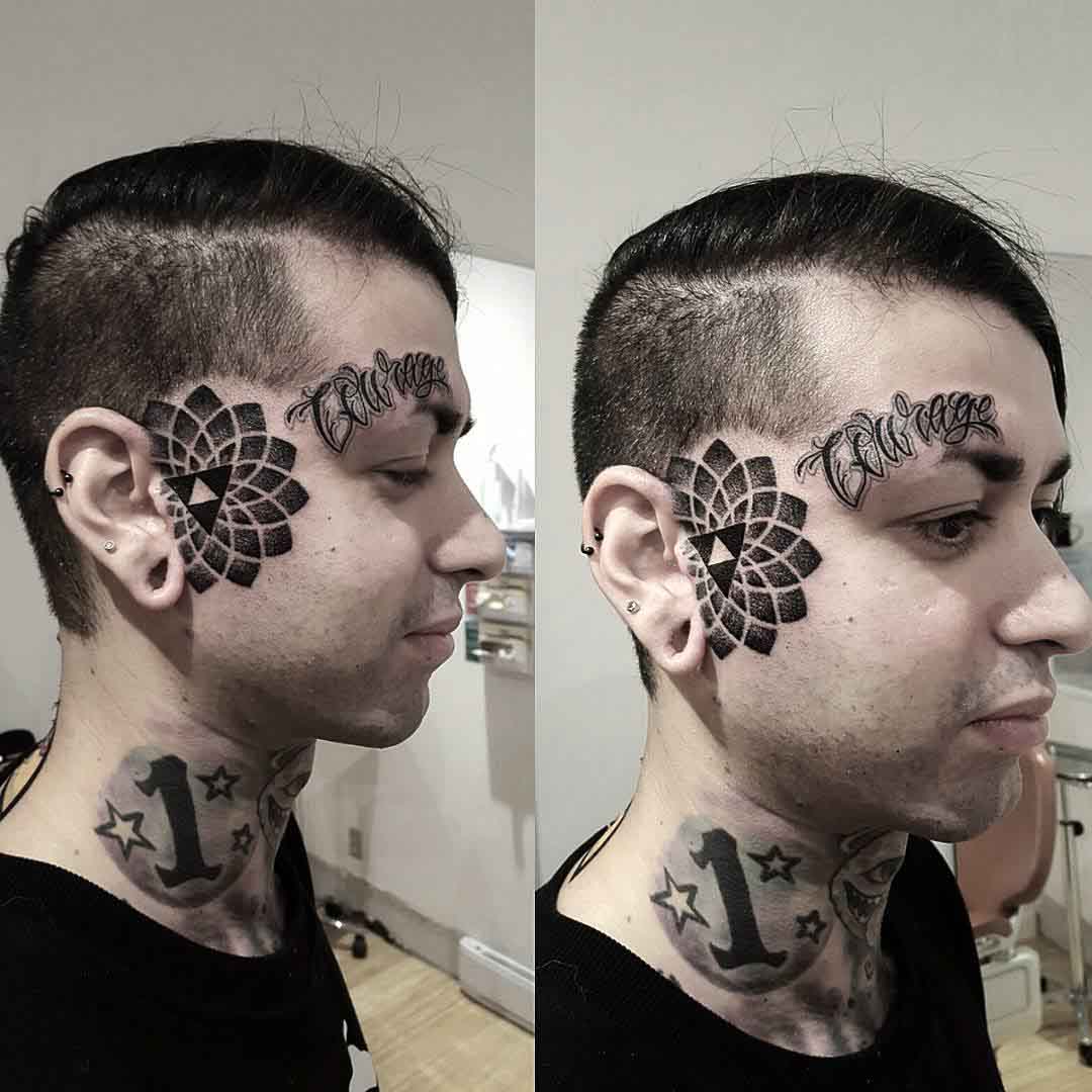 Cool Face Tattoos by mewo llama