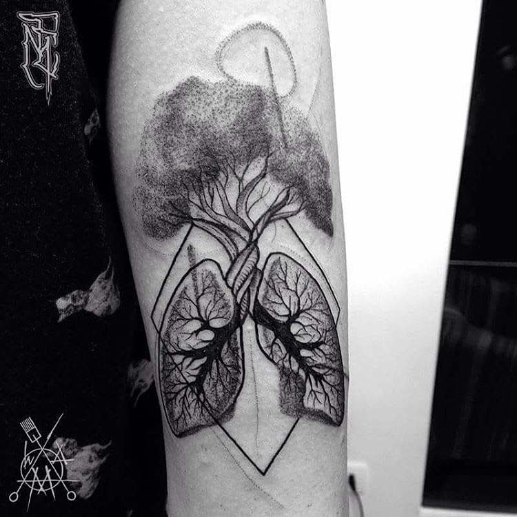 lungs tree tattoo