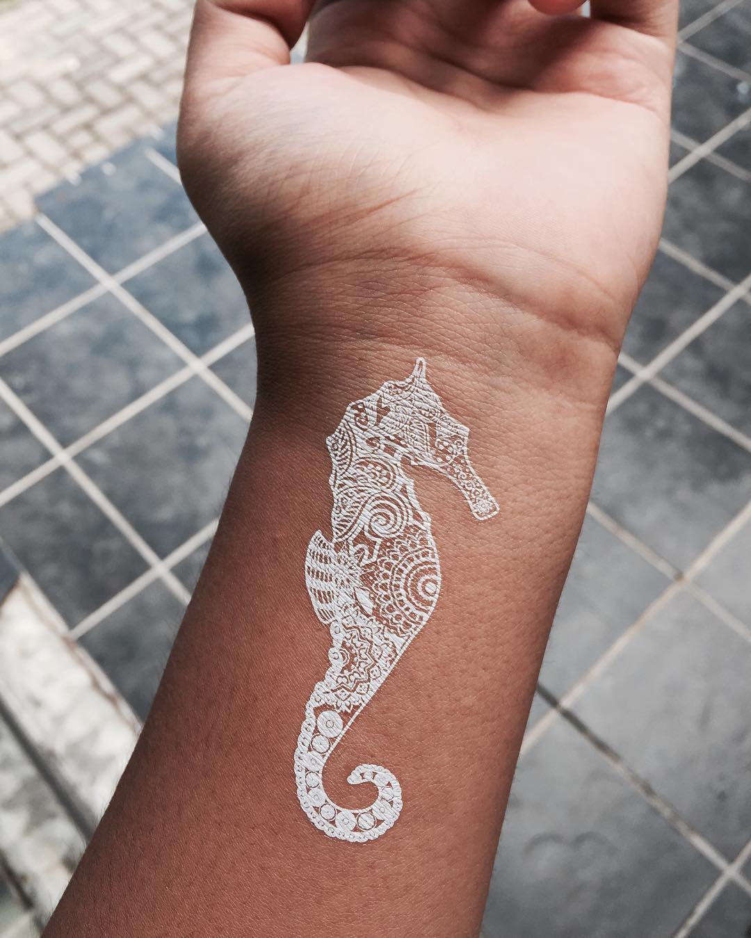 White Wrist Tattoo by @txmeekxh