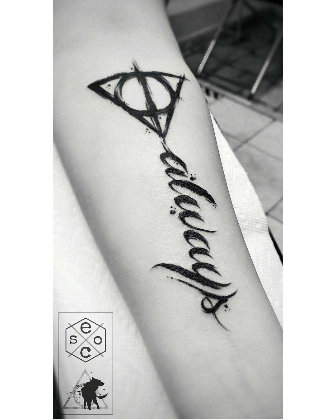 lettering always tattoo on forearm