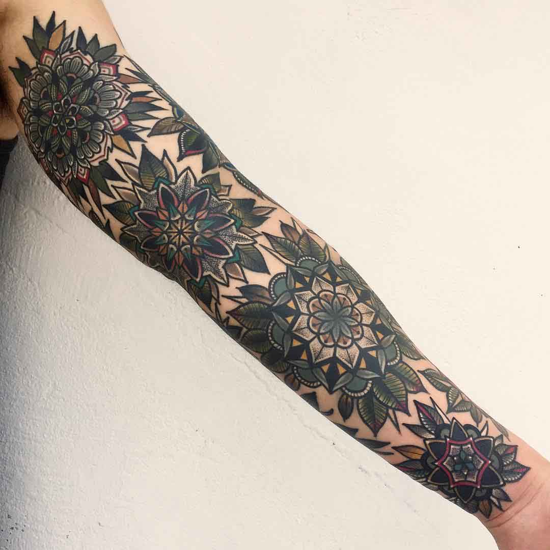 mandala tattoo sleeve full arm