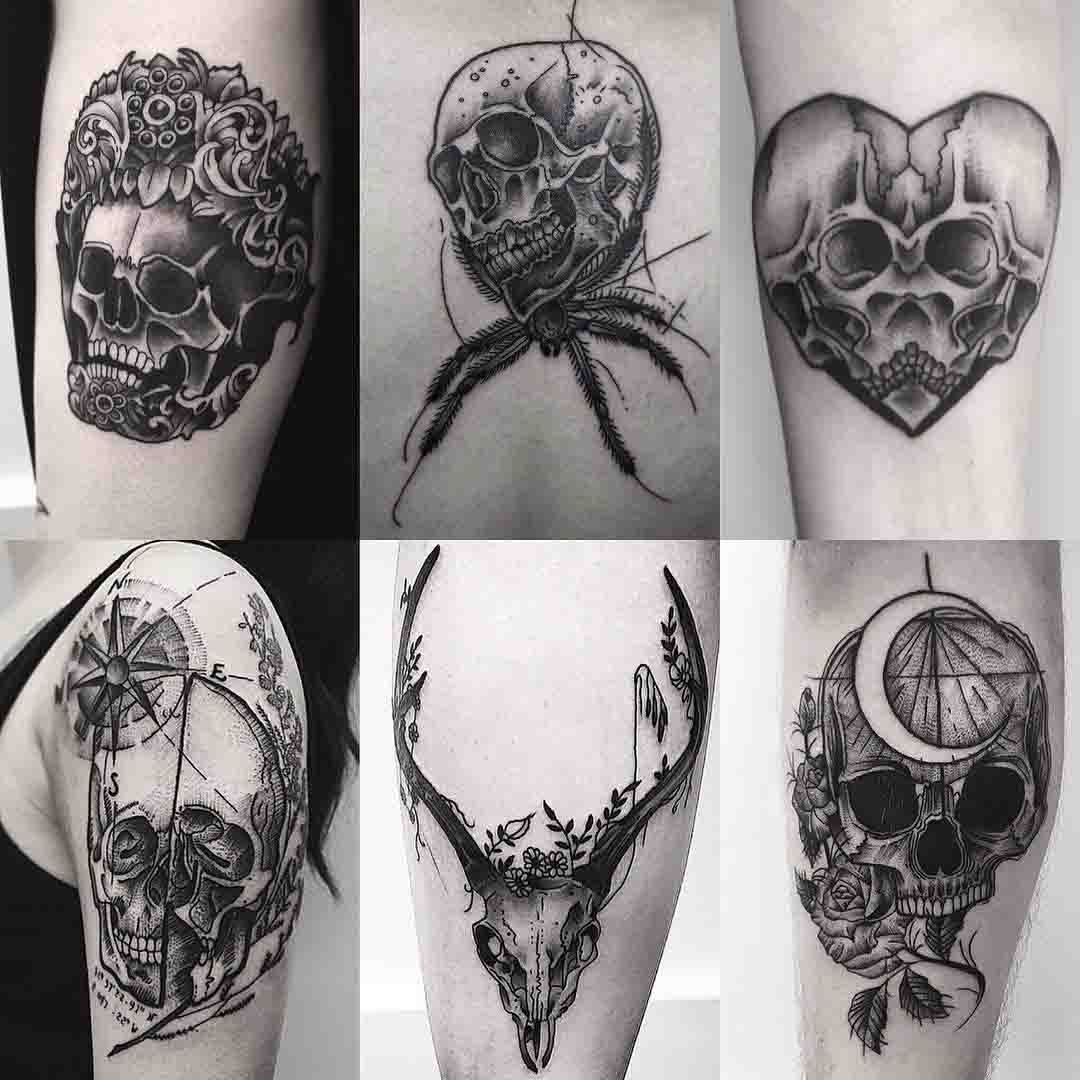 different skulls tattoos