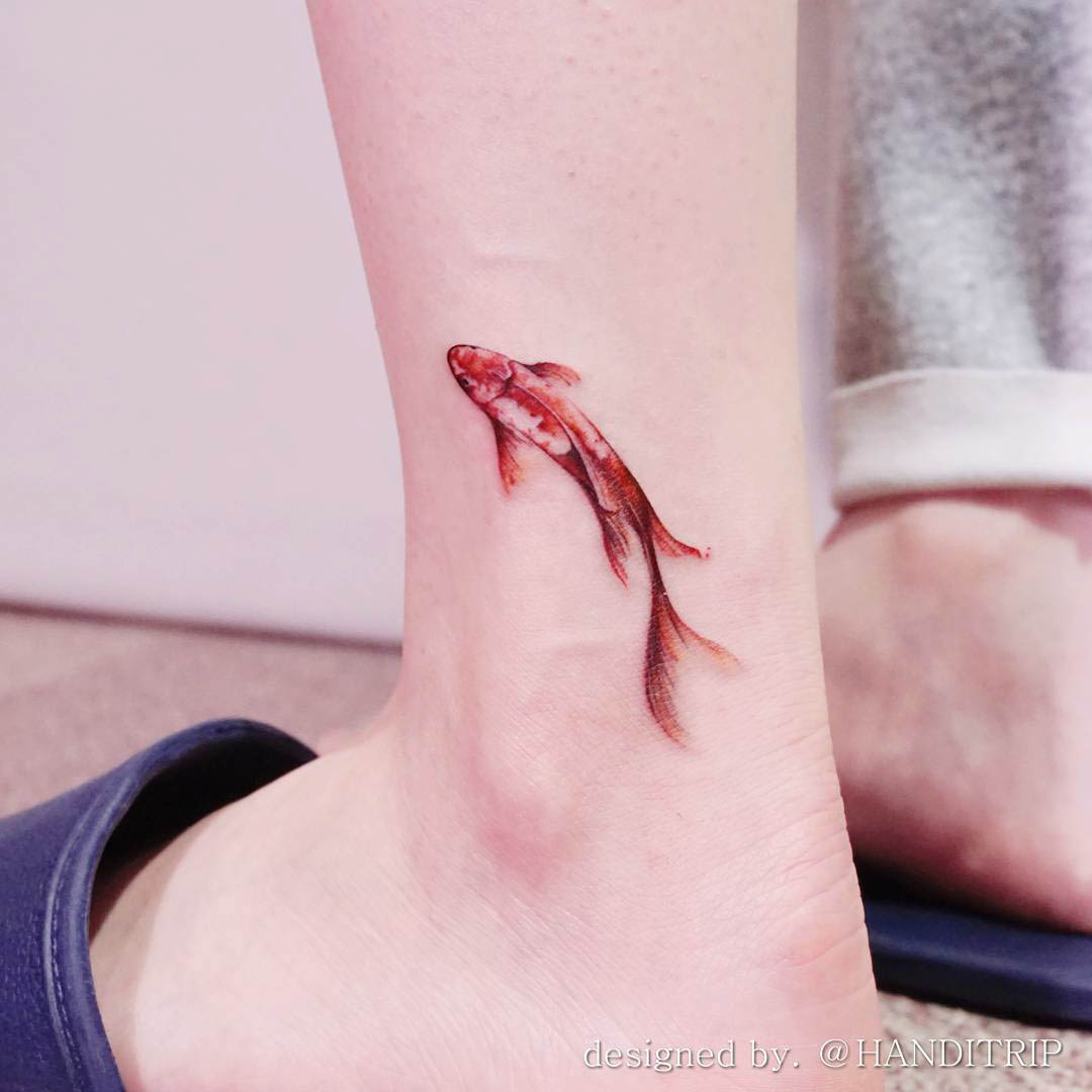 ankle tattoo fish