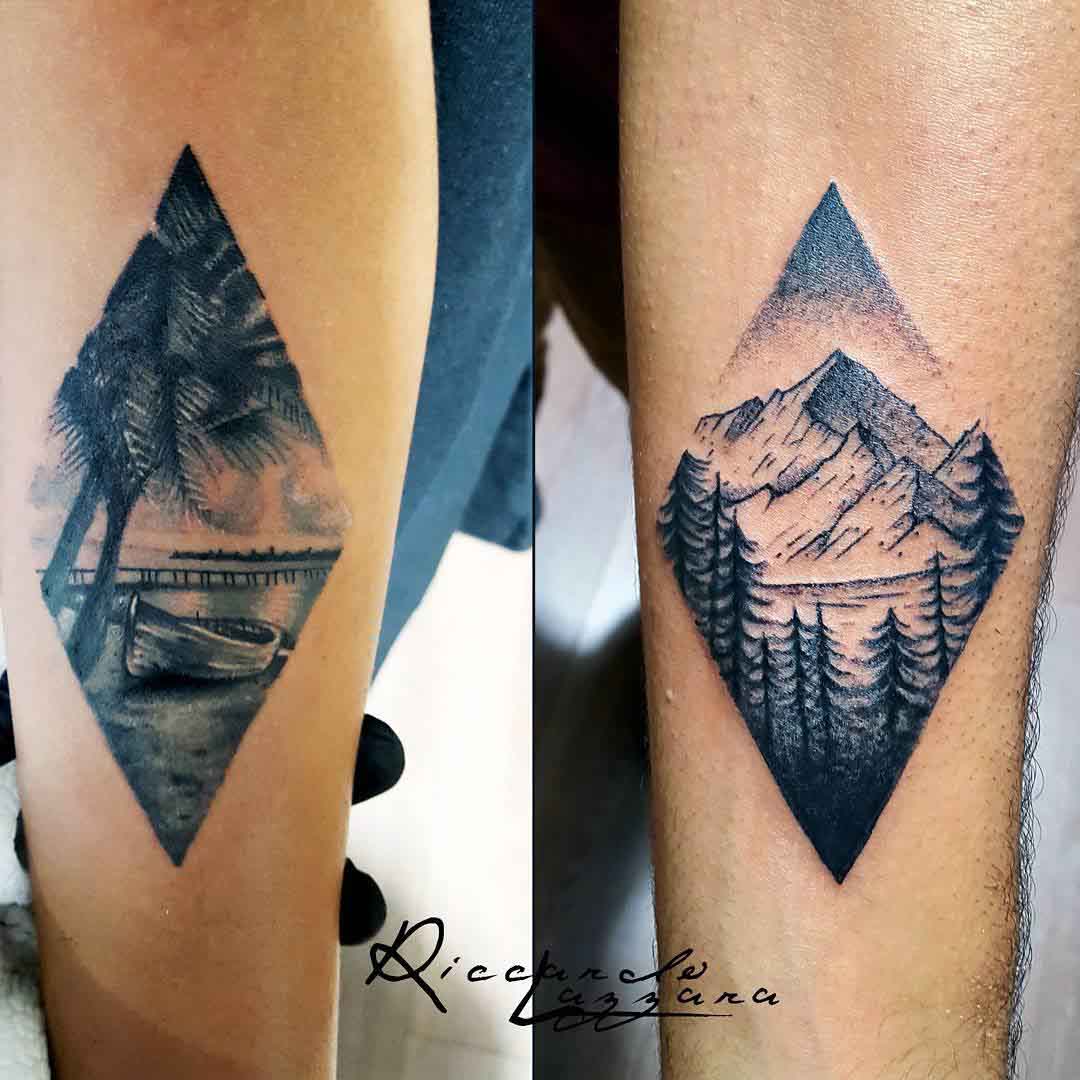 landscape tattoos for couples