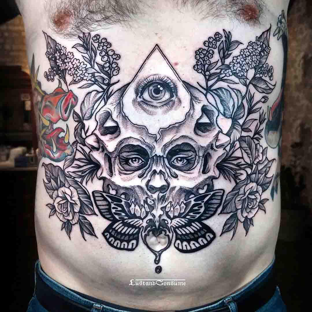 cool tattoo on stomach