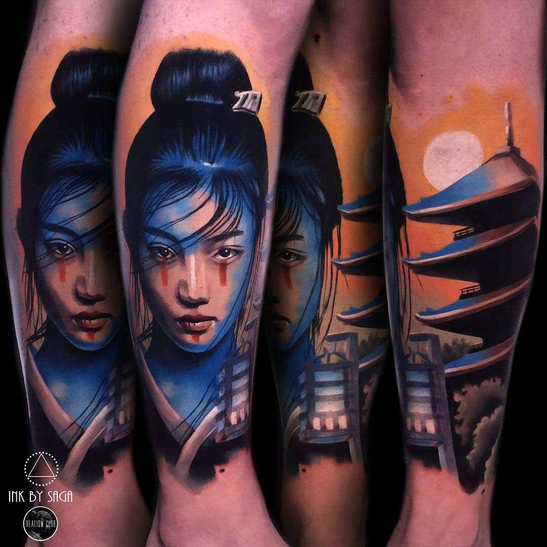 cool asian themed tattoo idea