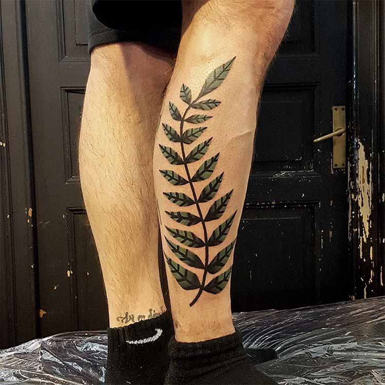 fern tattoo minimalistic