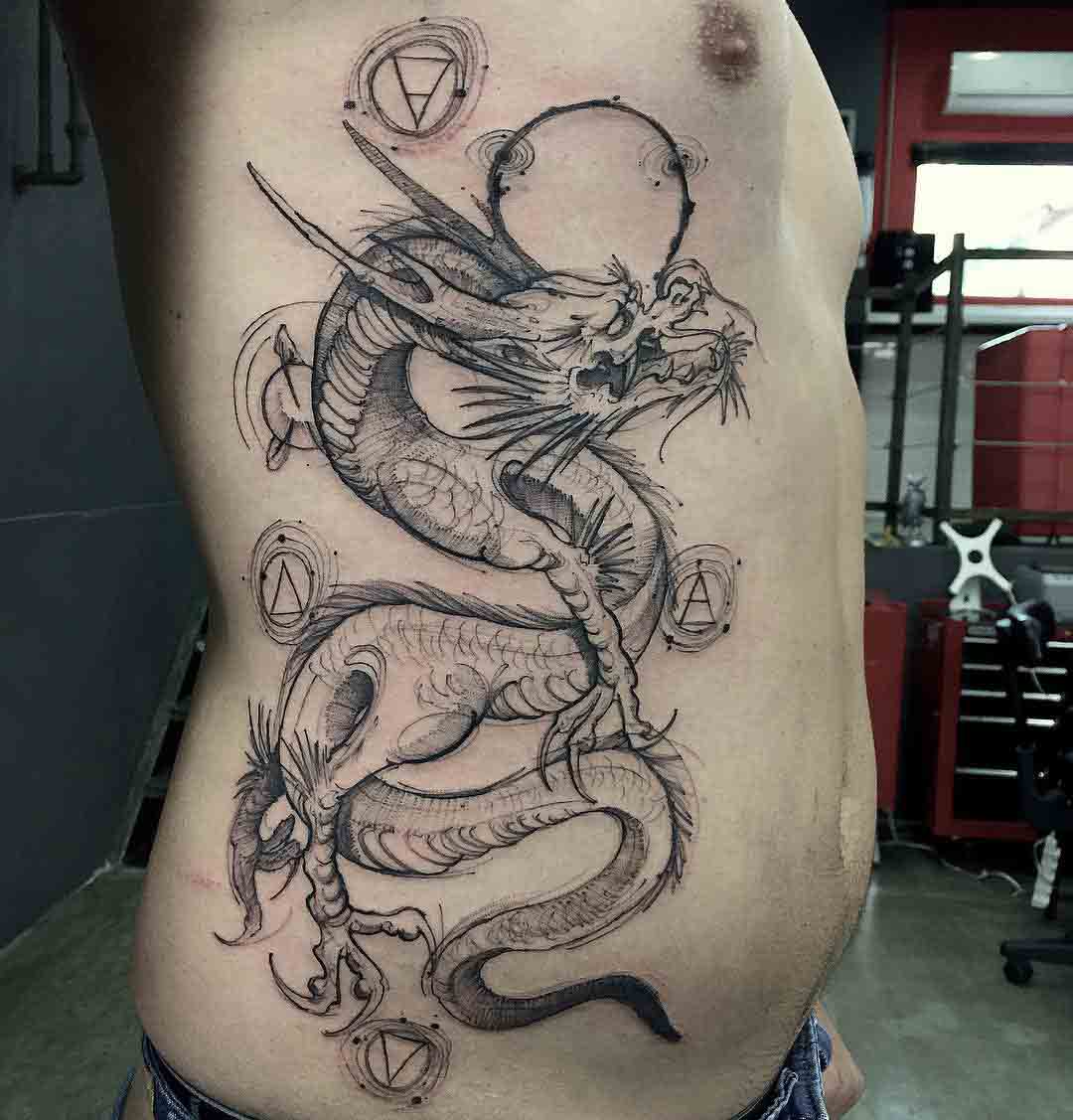 torso dragon tattoo on side