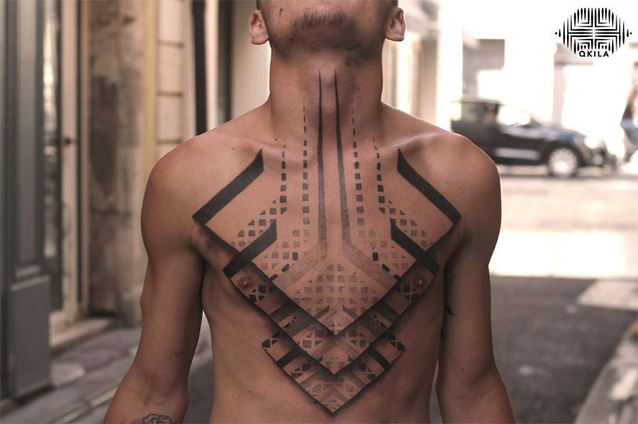 chest tattoo 3D geometry