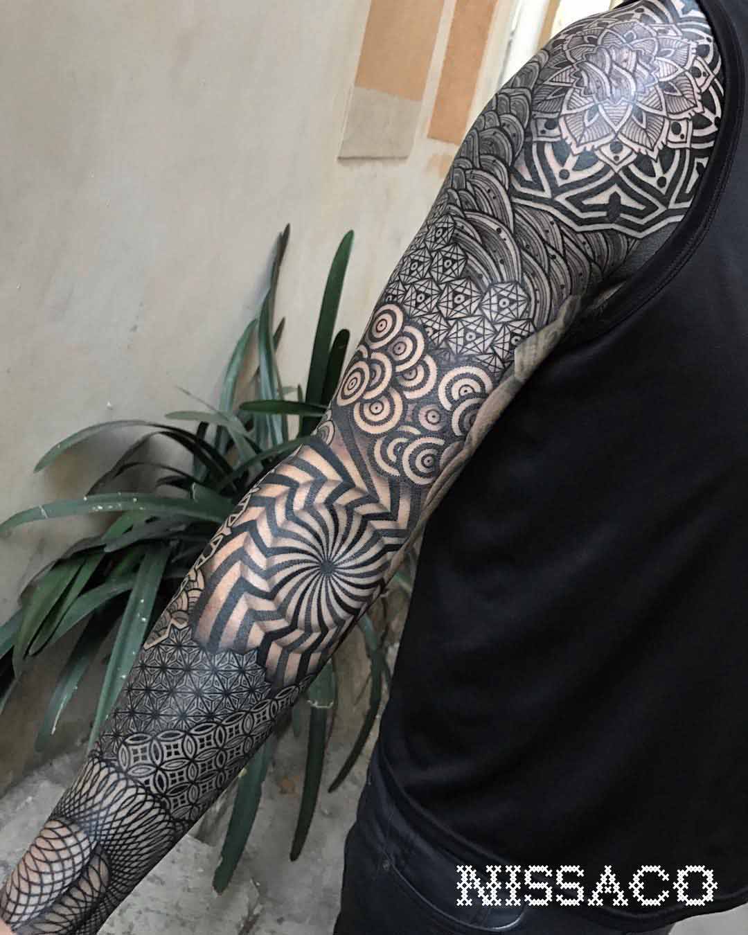 dotwork tattoo sleeve