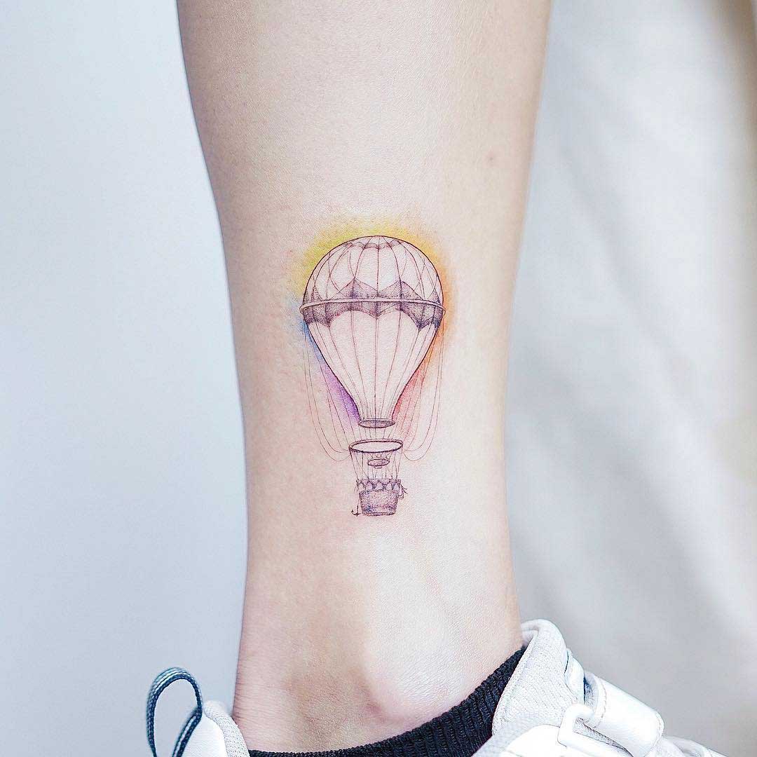 ankle tattoo air balloon