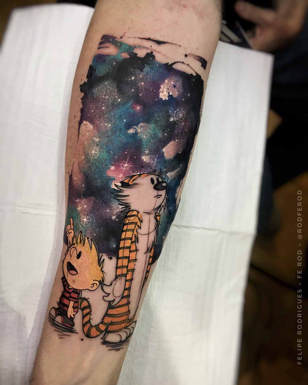 universe sky tattoo on arm
