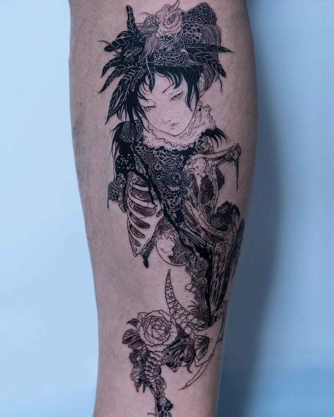 the art style tattoo of Takato Yamamoto