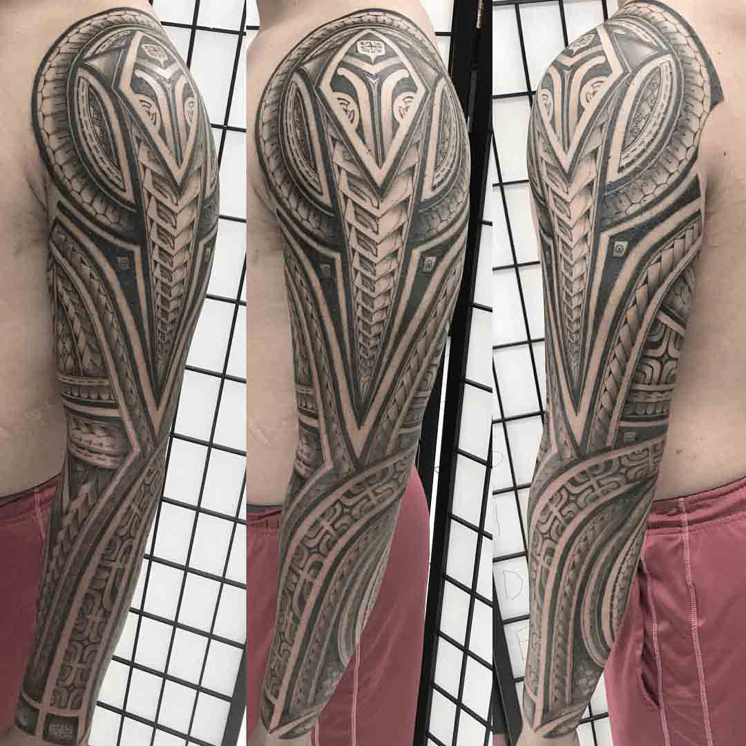 polynesian tattoo sleeve ornament