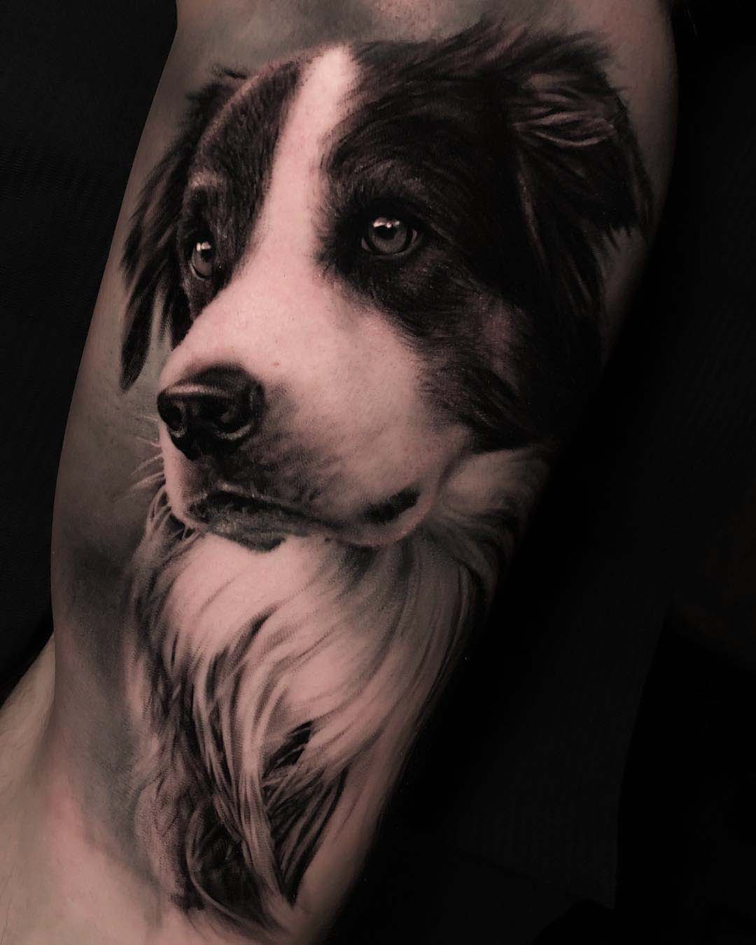 dog portrait tattoo realism