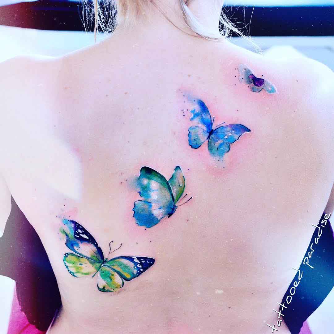 back tattoo butterflies